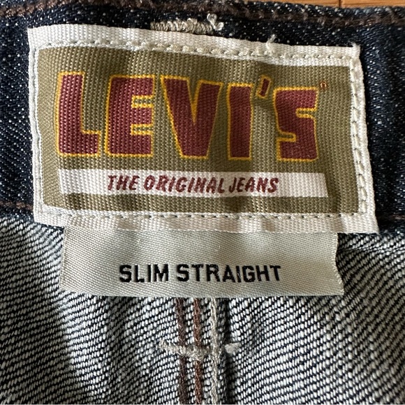 Levi's 514 Slim Straight Denim Blue Jean 36x30 Double Flap Pockets Zip Fly - Picture 10 of 16